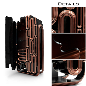 Mueble <span class=keywords><strong>Bar</strong></span> Rectangular de Edición Limitada con Acabado Negro y Dorado, Detalles Metálicos, Elegancia Artesanal, Mueble para Sala de Estar - Product Image 6