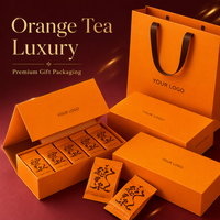 Boîte Cadeau Thé Orange Écologique avec Logo Personnalisé, Emballage Premium pour Thé Dancong Phoenix, Tonique Alimentaire, OEM ODM