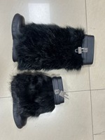 Bottines pour femmes de luxe personnalisées en usine automne hiver motard grande taille avec fausse fourrure d'alpaga et mèches
