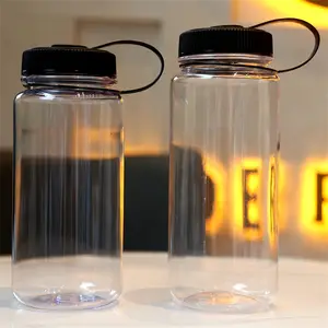 Biểu tượng tùy chỉnh bán buôn BPA free 750ml miệng rộng chai nước bằng nhựa du lịch ngoài trời uống chai