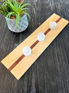 Wooden <b>Tea</b> <b>Light</b> Candle Holder - Handcrafted Maple & Walnut - Home Decor - Product Image 1
