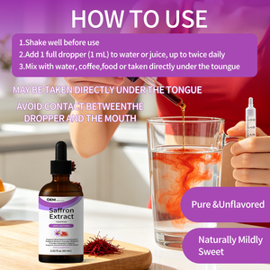 OEM Private Label 60ml Natural <b>Saffron</b> Extract Liquid Drops <b>Supplement</b> for Relaxation Mood Support & Overall Wellness - Product Image 6
