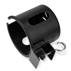 Soporte giratorio para tazas de escritorio con cesta de almacenamiento de 4 pulgadas o más, elegante soporte para una sola taza de color negro para estudio, oficina, camping al aire libre - Product Image 1