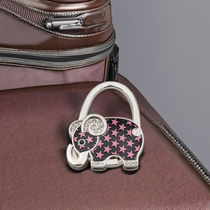 Xách Tay Có Thể Gập Lại Hình Con Voi Túi Móc Áo Bling Bling Kẽm Hợp Kim Bảng Móc Áo Quà Tặng Cho Túi Xách Ví Móc - Product Image 6