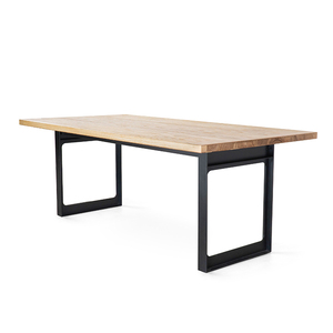 Juego de Mesa de Comedor Rectangular de Madera Maciza de Roble de <span class=keywords><strong>Estilo</strong></span> Rústico Moderno con 4 Sillas para el Hogar o <span class=keywords><strong>Restaurante</strong></span> - Product Image 4