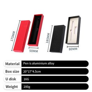 Juego de 2 unidades de memorias USB de lujo para empresas, bolígrafos publicitarios impresos, regalo para hombres - Product Image 2