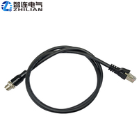 Conector RJ45 Macho con Código D M12, IP68 Impermeable, 10GB/s, Cable Ethernet Industrial Profinet, Alta Flexibilidad, Blindado, con Tornillo