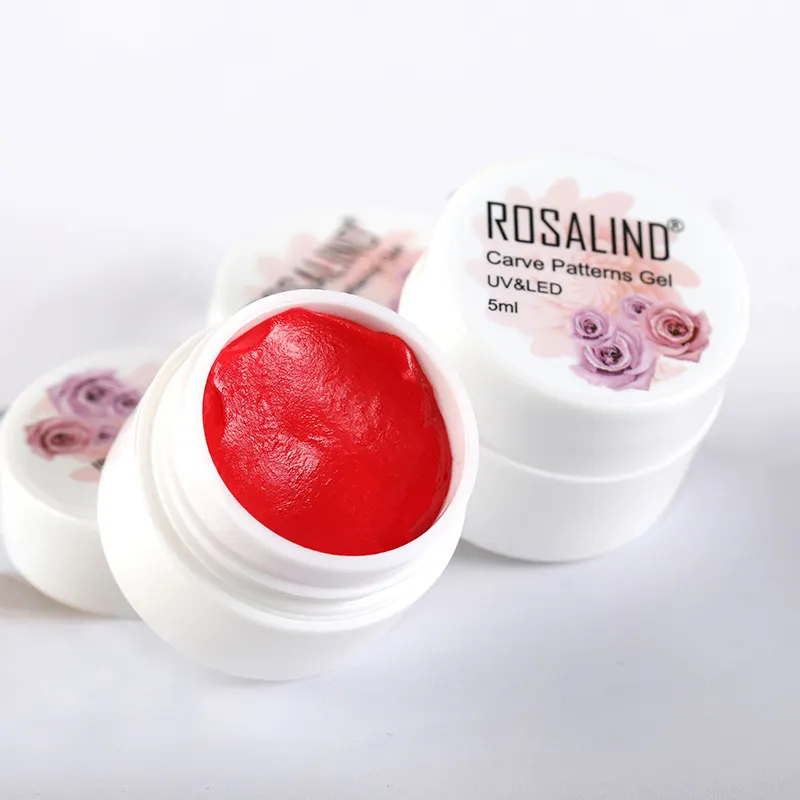 ROSALIND oem logo personnalisé 5ml d'art d'ongle uv/led gel vernis à ongles tremper 3d bricolage sculpté gel polonais pour la vente en gros