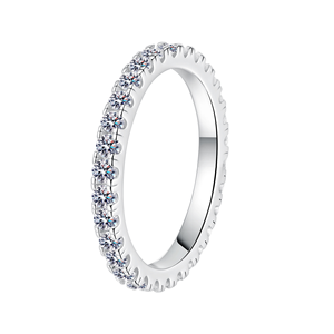 Anelli Nuziali in Moissanite per Donne, Anelli in Argento S925, Anello Eternity Impilabile, Anello di Fidanzamento, Anello per Anniversario - Product Image 1