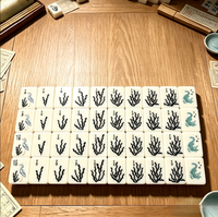 Jeu de Mahjong américain en acrylique ivoire, 166 tuiles, design de luxe à couches, jeu de table neutre pour collectionneur avec étui