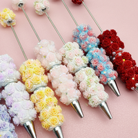 B7033 nouvelle industrie lourde Rose fleur perle dégradé lumineux Fine étincelle conception bricolage à la main stylo perles fournitures en plastique