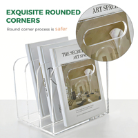 Organiseur de documents A4 en acrylique transparent à 3 compartiments, type support, écologique, pour bureau, maison, école - OEM usine