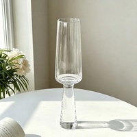 Verre à vin moderne minimaliste noir/transparent, forme torche unique, en cristal, pour vin rouge et champagne