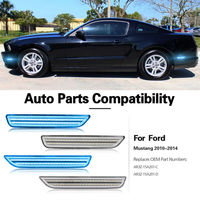 Lampu Sein Samping LED Sequential Flowing Auto untuk Ford Mustang 2010 2014 Lensa Bening Warna Biru Es AR3Z 15A201 2 Pcs