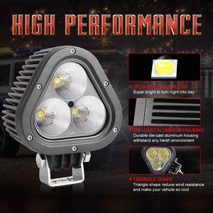 Mini 4 inch <span class=keywords><strong>LED</strong></span> lái xe vỏ đèn tam giác 30 Wát xe phía trước dẫn ánh sáng cho xe SUV ATV Xe tải máy kéo xe nâng - Product Image 4