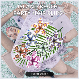 Best Seller isola tema spiaggia festa tatuaggio tatoo ibisco accessori orecchio Eva Frangipani fiori hawaiani gioielli da sposa in schiuma - Product Image 3