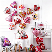 Ballon en aluminium imprimé en forme de cœur de 18 pouces pour les célébrations de mariage, de la Saint-Valentin, de la fête des mères, du Nouvel An chinois