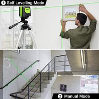 Niveau laser HUEPAR auto-nivelant 9211G, alignement vert 2 lignes 2 points plomb, niveau laser à lignes croisées
