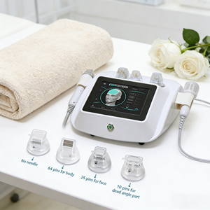 Appareil professionnel portatif à glace pour le visage, traitement de la peau, élimination des vergetures, et amincissement cutané avec <span class=keywords><strong>aiguilles</strong></span> dorées - Product Image 1