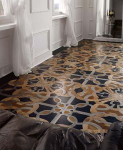 Pisos de Parqué de Madera con Incrustaciones de Latón y Mármol de Nogal, Diseño Moderno y Lujoso, Resistentes al Agua, 15 mm de Grosor, Instalación <span class=keywords><strong>Flotante</strong></span> para Villas - Product Image 4