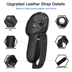 Étui de protection en silicone avec couvercle de batterie amovible et poignée de contrôleur pour accessoires de jeu Meta pour Quest 3/3s - Product Image 4