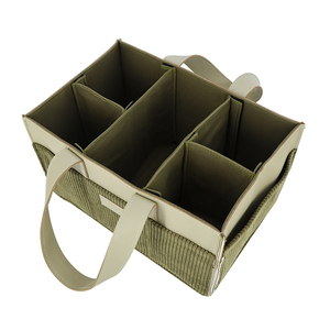 Borsa per pannolini in pelle e velluto a coste elegante e resistente per pannolini per bambini con tasche Multiple per mamme - Product Image 3