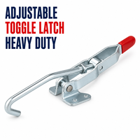 Mini pince à genouillère robuste réglable RF avec loquet en métal galvanisé, longueur totale 285 mm, pour usage industriel et mobilier