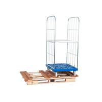 Chariot de manutention à palettes à 2 portes latérales en acier inoxydable avec base en plastique, cadre en Z, capacité de charge de 350 kg, OEM disponible