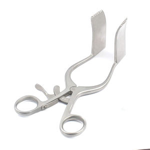 Rétracteur vaginal latéral 8,25 pouces, revêtement PVC bleu, manivelle manuelle, poignées dorées pour chirurgie gynécologique - Product Image 4