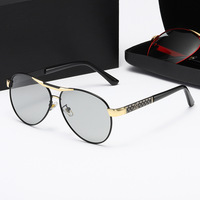 Gafas de Sol 2024 de Metal, Marca de Lujo, Moda Masculina, Lentes Polarizadas TAC, Fotocromáticas, Deportivas, para Ciclismo