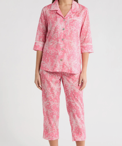 Pigiama in cotone da donna, set estivo con camicia da <span class=keywords><strong>notte</strong></span> e pantaloni con elastico in vita per serate rilassanti e notti riposanti, abbigliamento da <span class=keywords><strong>notte</strong></span> morbido. - Product Image 1