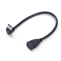 Cable de extensión USB 3,0 de ángulo recto de 90 grados, sincronización de datos 5Gps, cable adaptador USB 3,0 macho a hembra, Cable de extensión