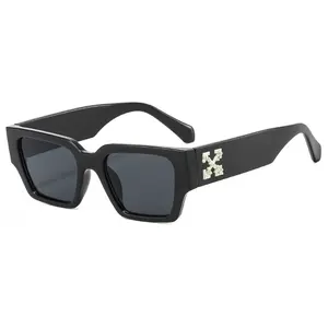 Gafas de sol de gran tamaño para mujer, lentes de sol cuadradas de diseñador, protección UV400, planas
