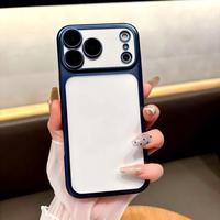 Coque de protection antichute ultra-fine en PC givré avec film de protection d'objectif et placage électrolytique pour iPhone 17 Pro Max