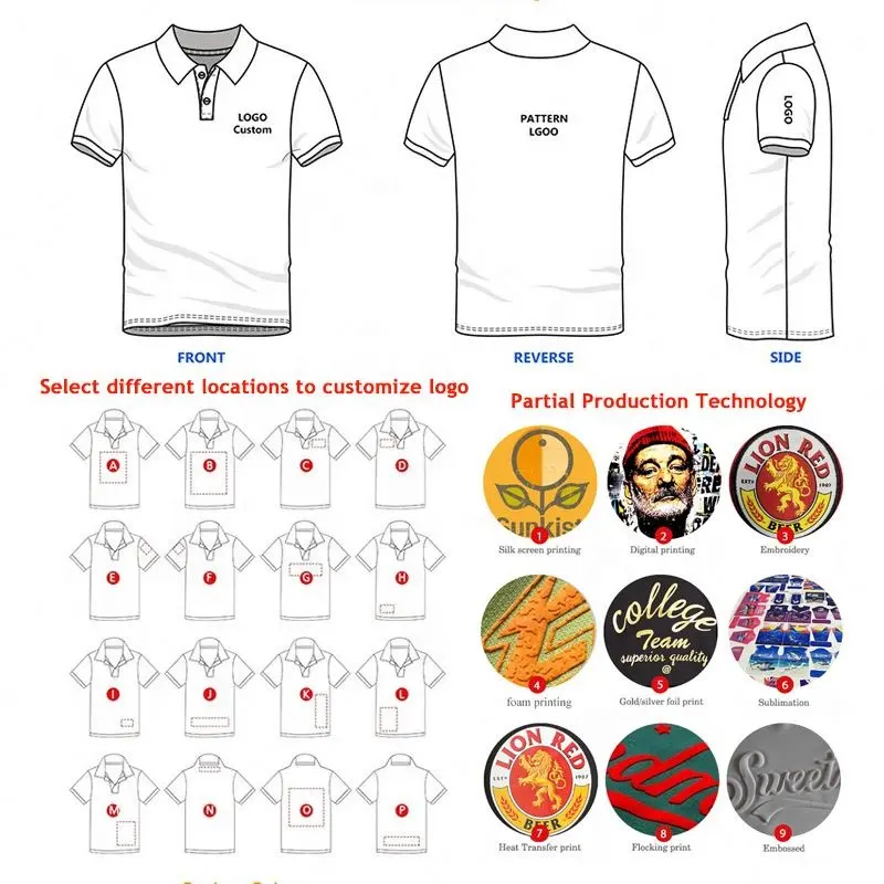 Factory OEM Custom Logo 100% Cotton Polyester Cheap BlankShirts Golf Uniform Polo Shirt For Men