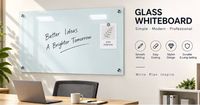 Tableau blanc magnétique en verre trempé mural effaçable à sec pour l'école, la salle de classe et l'usine de mobilier - Vente en gros