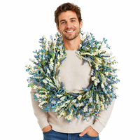 Guirlande artificielle de lavande et de marguerites, guirlande florale violette pour porte d'entrée, décoration murale, fenêtre, maison, mariage, fête