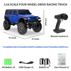 Quy mô 1/24 <span class=keywords><strong>RC</strong></span> Crawler leo núi với LED ánh sáng màu xanh - Product Image 4