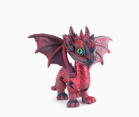 Jouet de dragon articulé imprimé en 3D, en PLA soyeux, avec ailes irisées, modèle de créature mythique, décoration de bureau, cadeau, personnalisation possible