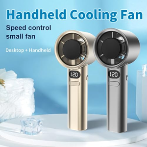 Ventilador de Mano Turbo Portátil, Recargable por USB, Mini Ventilador de Refrigeración con Pantalla Digital, Plegable, para Viajes al Aire Libre - Product Image 5