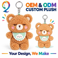 Porte-clés en peluche personnalisé, fabrication OEM, pendentif animal en peluche Kawaii, certifié CE ASTM, sans MOQ, mascotte pour sac d'enfant