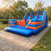 Toboggan gonflable double piste coloré, toboggan gonflable commercial en PVC robuste adapté aux événements de location.