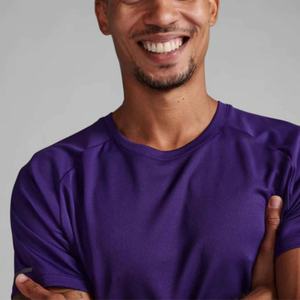 เสื้อยืดออกกำลังกายผู้ชายทรงเข้ารูป คุณภาพสูง แห้งเร็ว ไร้ตะเข็บ พร้อมโลโก้สั่งทำ ผลิตจากผ้าถัก ใหม่ล่าสุด - Product Image 6