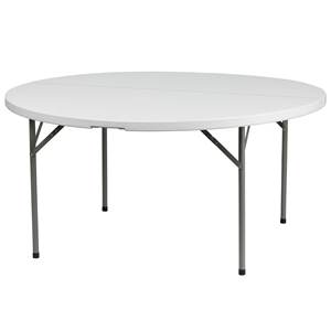 Mobilier d'extérieur personnalisé <span class=keywords><strong>Table</strong></span> <span class=keywords><strong>ronde</strong></span> <span class=keywords><strong>pliante</strong></span> portable pliable en plastique de <span class=keywords><strong>60</strong></span> pouces <span class=keywords><strong>Table</strong></span> de cuisine pour le restaurant, le camping et la randonnée - Product Image 1