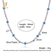 Bracelet NUOYA en zircon cubique glacé, trèfle à quatre feuilles, plaqué or 18 carats, chaîne tennis en laiton, bijoux hip-hop pour hommes et femmes