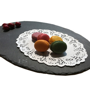 Assiettes à dîner rectangulaires en ardoise noire, matériau en pierre, pour cuisine occidentale et japonaise, plateau de service pour steak, plateau à fruits, couleur unie - Product Image 5