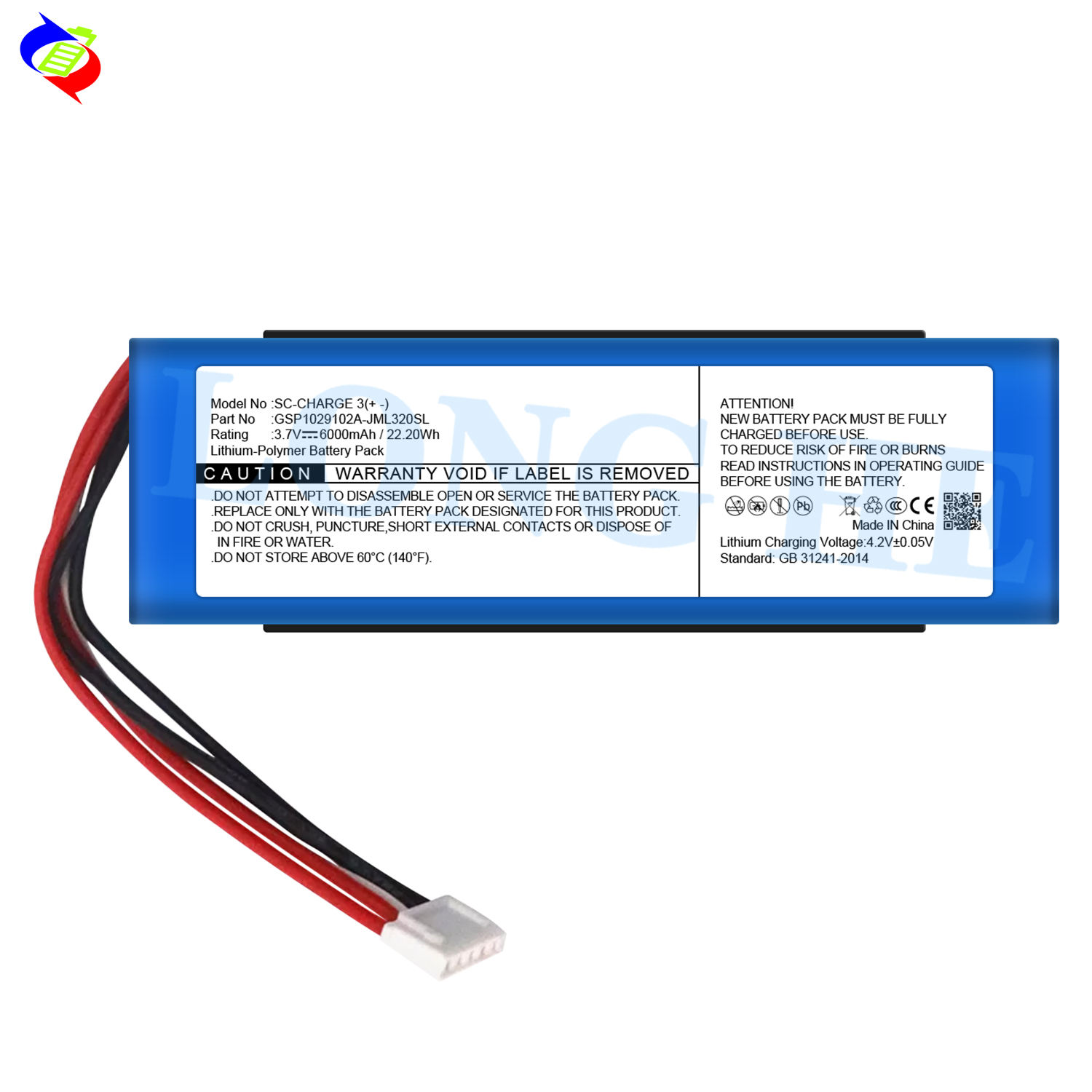 Great Power Battery Charge Price for JBL Charge3 Speaker GSP1029102A  JML320SL Bateras 6000mAh