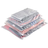 Sac à fermeture éclair pour vêtements, transparent et givré, écologique, durable, pour l'emballage et le rangement des vêtements, avec impression de logo personnalisée