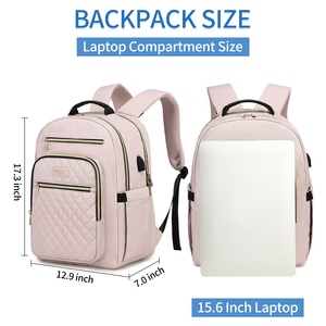 Mochila acolchada para ordenador portátil para mujer, bolso <span class=keywords><strong>de</strong></span> viaje para el <span class=keywords><strong>trabajo</strong></span>, mochila para maestro, con puerto USB - Product Image 3