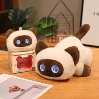 Peluche de Gato Siamés DeepSeek AI al por Mayor, Juguete Interactivo con Voz y Ojos LED, Inspirado en ChatGPT